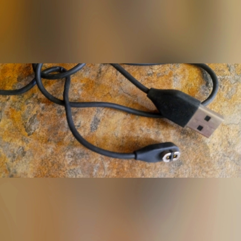 Black USB Charging Cable with Two-Pin Magnetic Connector
